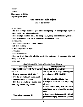 Giáo án Sinh học 8 - Tuần 4 - Năm học 2011-2012