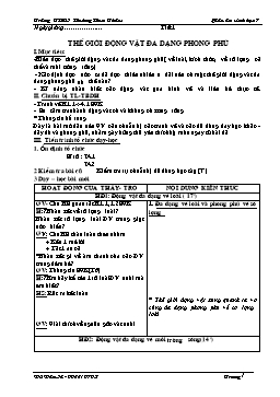 Giáo án Sinh học Khối 7 - Cả năm học