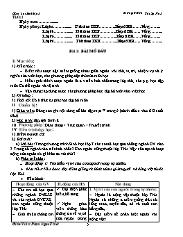 Giáo án Sinh học Khối 8 - Bản đầy đủ cả năm học