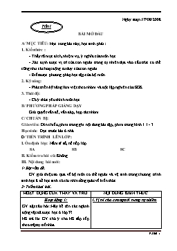 Giáo án Sinh học Khối 8 - Chương trình cả năm - Năm học 2008-2009