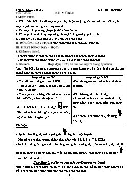 Giáo án Sinh học Khối 8 - Chương trình dạy cả năm - Năm học 2009-2010