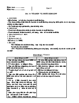 Giáo án Sinh học Khối 8 - Chương trình học kì II