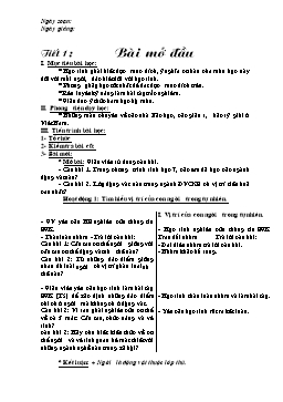 Giáo án Sinh học Khối 8 - Học kì I - Năm học 2011-2012