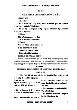 Giáo án Sinh học Lớp 7 - Bài 56 đến 66