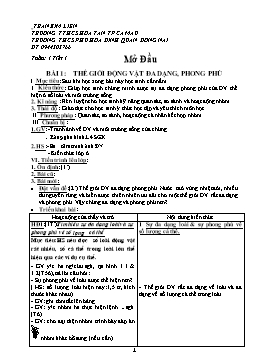 Giáo án Sinh học Lớp 7 - Cả năm - Trần Kim Liên