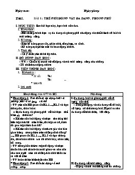 Giáo án Sinh học Lớp 7 - Chương trình cả năm - Năm học 2011-2012