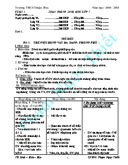 Giáo án Sinh học Lớp 7 - Chương trình cả năm - Phạm Ngọc Thiết