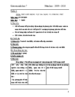 Giáo án Sinh học Lớp 7 - Chương trình cả năm - Trần Đức Kiên