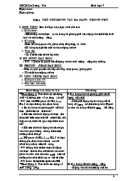 Giáo án Sinh học Lớp 7 - Chương trình dạy cả năm