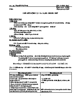 Giáo án Sinh học Lớp 7 - Tiết 1 đến 18 - Năm học 2007-2008