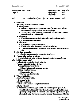 Giáo án Sinh học Lớp 7 - Tiết 1: Thế giới động vật đa dạng và phong phú - Đào Trọng Điều