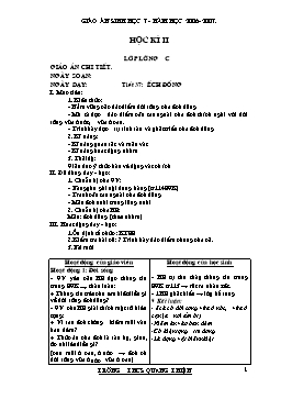 Giáo án Sinh học Lớp 7 - Tiết 37 đến 55