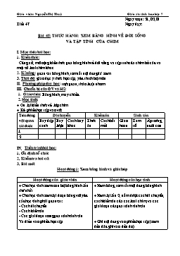 Giáo án Sinh học Lớp 7 - Tiết 47 đến 59 - Năm học 2007-2008