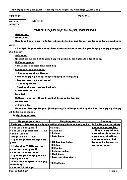 Giáo án Sinh học Lớp 7 - Trọn bộ cả năm học