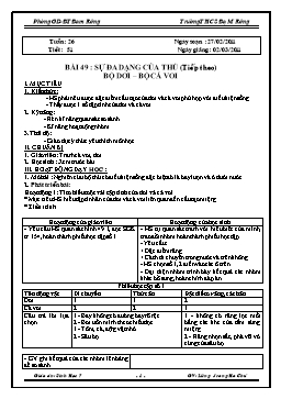 Giáo án Sinh học Lớp 7 - Tuần 26 - Năm học 2010-2011