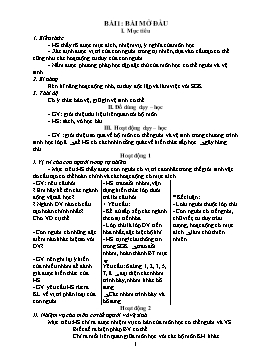 Giáo án Sinh học Lớp 8 - Chương trình cả năm học