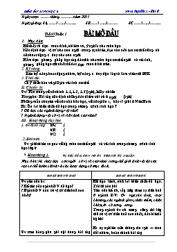 Giáo án Sinh học Lớp 8 - Chương trình cả năm - Năm học 2011-2012