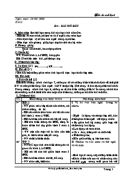 Giáo án Sinh học Lớp 8 - Chương trình học kì I - Năm học 2008-2009