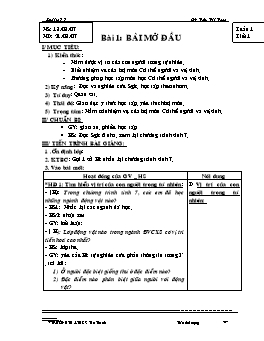 Giáo án Sinh học Lớp 8 - Học kì I - Năm học 2007-2008