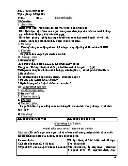 Giáo án Sinh học Lớp 8 - Học kì I - Năm học 2008-2009