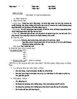 Giáo án Sinh học Lớp 8 - Học kỳ II - Năm học 2007-2008