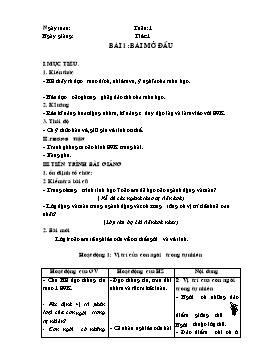 Giáo án Sinh học Lớp 8 - Tiết 1 đến 8