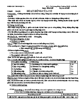 Giáo án Sinh học Lớp 8 - Tiết 10: Hoạt động của cơ - Năm học 2007-2008