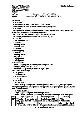 Giáo án Sinh học Lớp 8 - Tiết 13+14 - Năm học 2011-2012