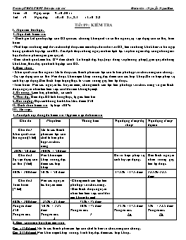 Giáo án Sinh học Lớp 8 - Tiết 19: Kiểm tra một tiết - Năm học 2011-2012