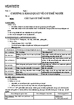 Giáo án Sinh học Lớp 8 - Tiết 2: Cấu tạo cơ thể người - Đặng Thị Hưng