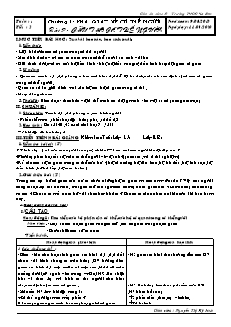 Giáo án Sinh học Lớp 8 - Tiết 2: Cấu tạo cơ thể người - Năm học 2010-2011