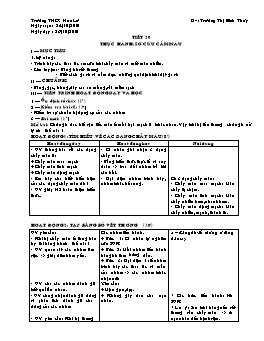 Giáo án Sinh học Lớp 8 - Tiết 20: Thực hành: Sơ cứu cầm máu - Năm học 2010-2011