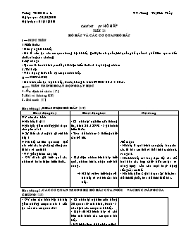 Giáo án Sinh học Lớp 8 - Tiết 21+22 - Năm học 2010-2011