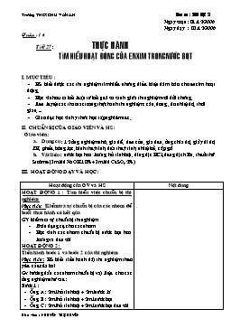 Giáo án Sinh học Lớp 8 - Tiết 27: Thực hành: Tìm hiểu hoạt động của emzim trong nước bọt - Năm học 2006-2007