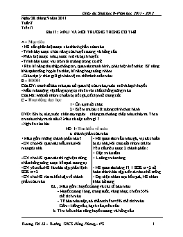 Giáo án Sinh học Lớp 8 - Tuần 7 - Năm học 2011-2012