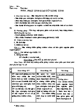 Giáo án Sinh học Lớp 9 - Bài 11: Phát sinh giao tử và thụ tinh