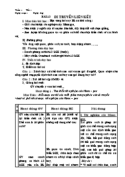 Giáo án Sinh học Lớp 9 - Bài 13: Di truyền liên kết