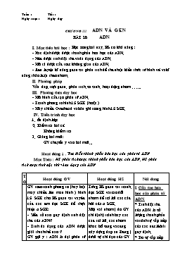 Giáo án Sinh học Lớp 9 - Bài 15: ADN