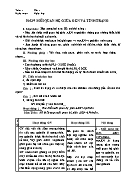 Giáo án Sinh học Lớp 9 - Bài 19: Mối quan hệ giữa gen và tính trạng