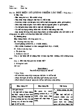 Giáo án Sinh học Lớp 9 - Bài 24: Đột biến số lượng nhiễm sắc thể (Tiếp theo)