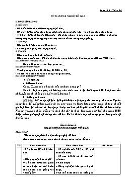 Giáo án Sinh học Lớp 9 - Bài 31: Công nghệ tế bào