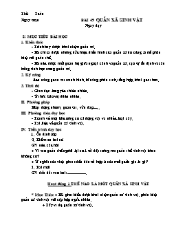 Giáo án Sinh học Lớp 9 - Bài 49: Quần xã sinh vật