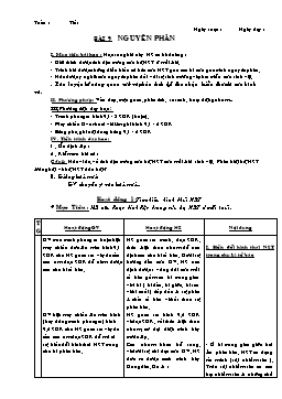 Giáo án Sinh học Lớp 9 - Bài 9: Nguyên phân