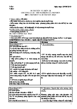 Giáo án Sinh học Lớp 9 - Chương trình cả năm - Năm học 2010-2011