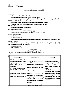 Giáo án Sinh học Lớp 9 - Di truyền học người