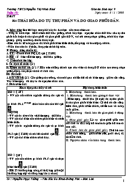 Giáo án Sinh học Lớp 9 - Học kì II - Năm học 2007-2008