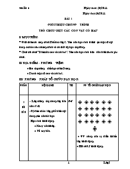 Giáo án Thể dục Lớp 2 - Tuần 1 đến 14 - Năm học 2011-2012