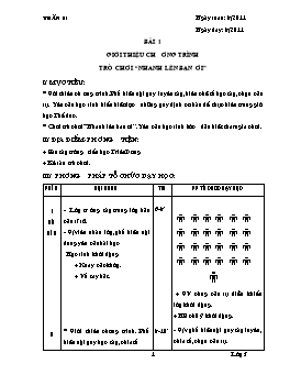 Giáo án Thể dục Lớp 3 - Tuần 1 đến 4 - Năm học 2010-2011