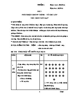 Giáo án Thể dục Lớp 5 - Tuần 1 đến 12 - Năm học 2011-2012