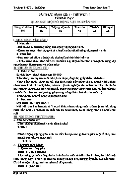 Giáo án Thực hành môn Sinh học Lớp 7